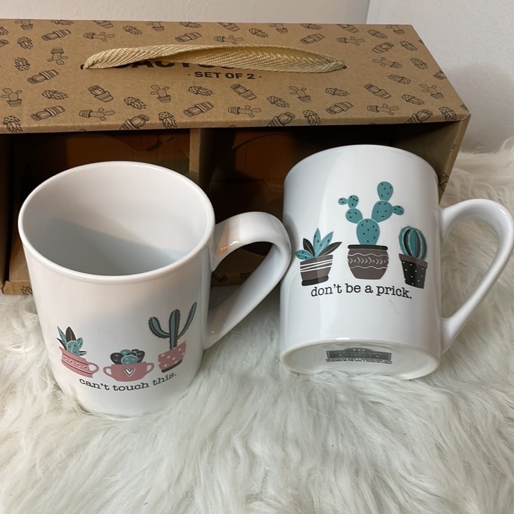 10”strawberry street 2 cactus coffee mug  Don’t be a pick & Cant touch this